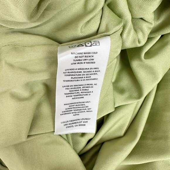 Lulus Aristea Light Green Textured One Shoulder Midi Dress Cocktail Small NWT - Picture 10 of 13